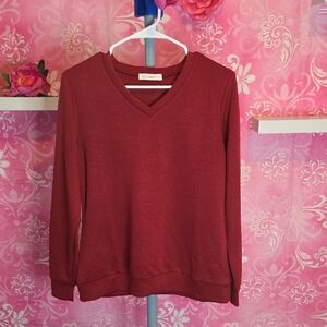 Women's V-Neck Red Top